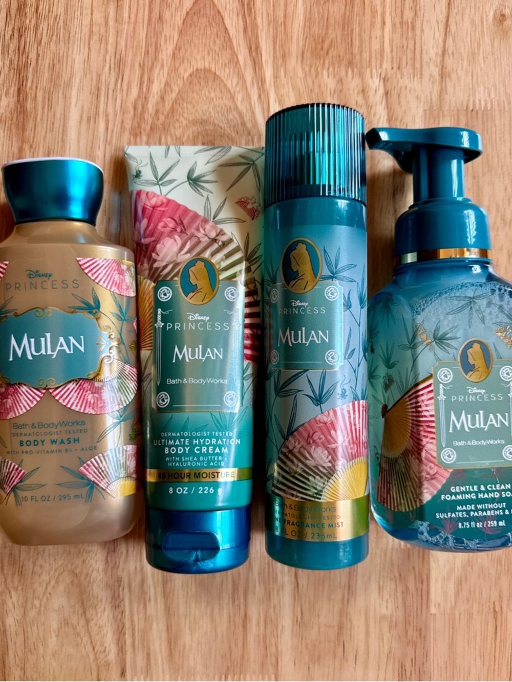 Bath & Body Works Mulan Teal & Gold 4Piece Set
